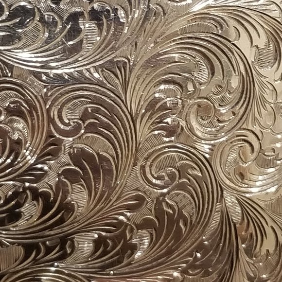 ITALIAN MONICA RICH KOSANN ENGRAVED FLORAL SILVER 4 IMAGE CASE FRAME PHOTO ALBUM - Picture 10 of 15